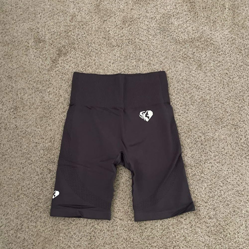 Charcoal High-Waisted Biker Shorts